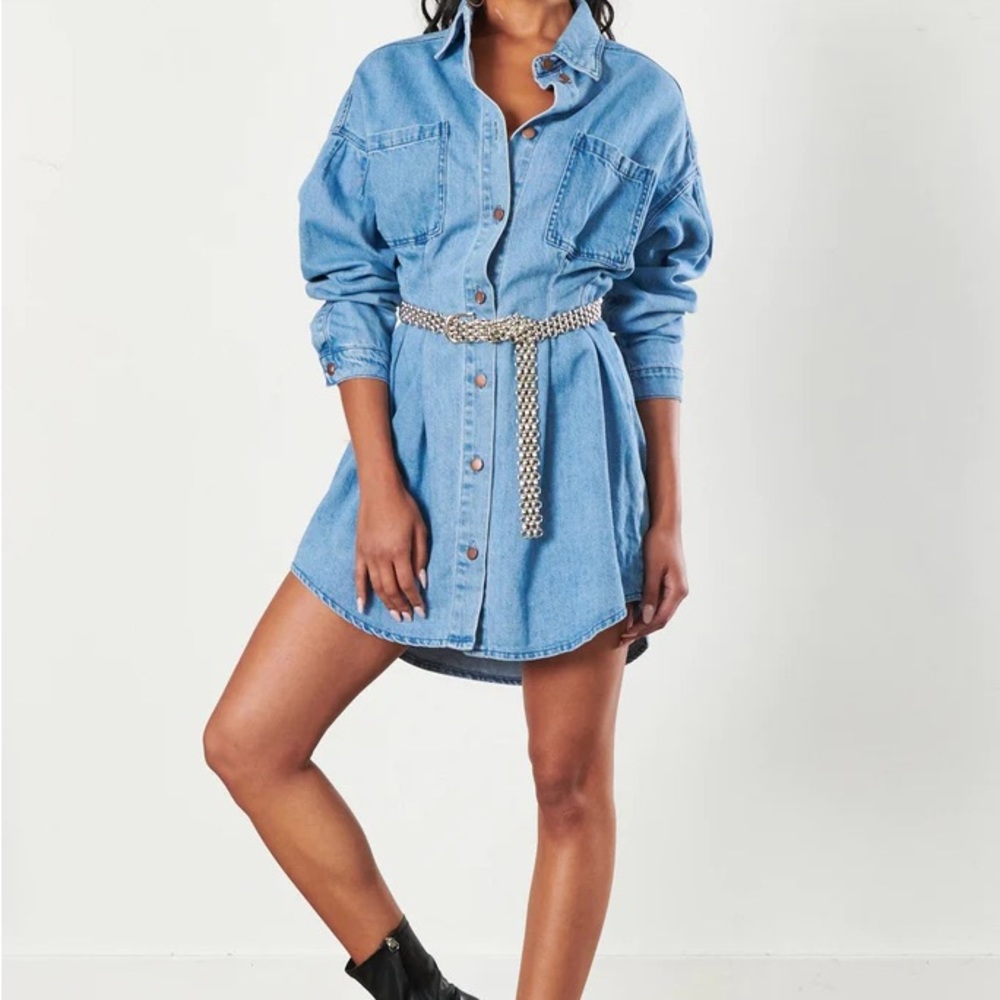 Vibrant MIU Corset Denim Dress